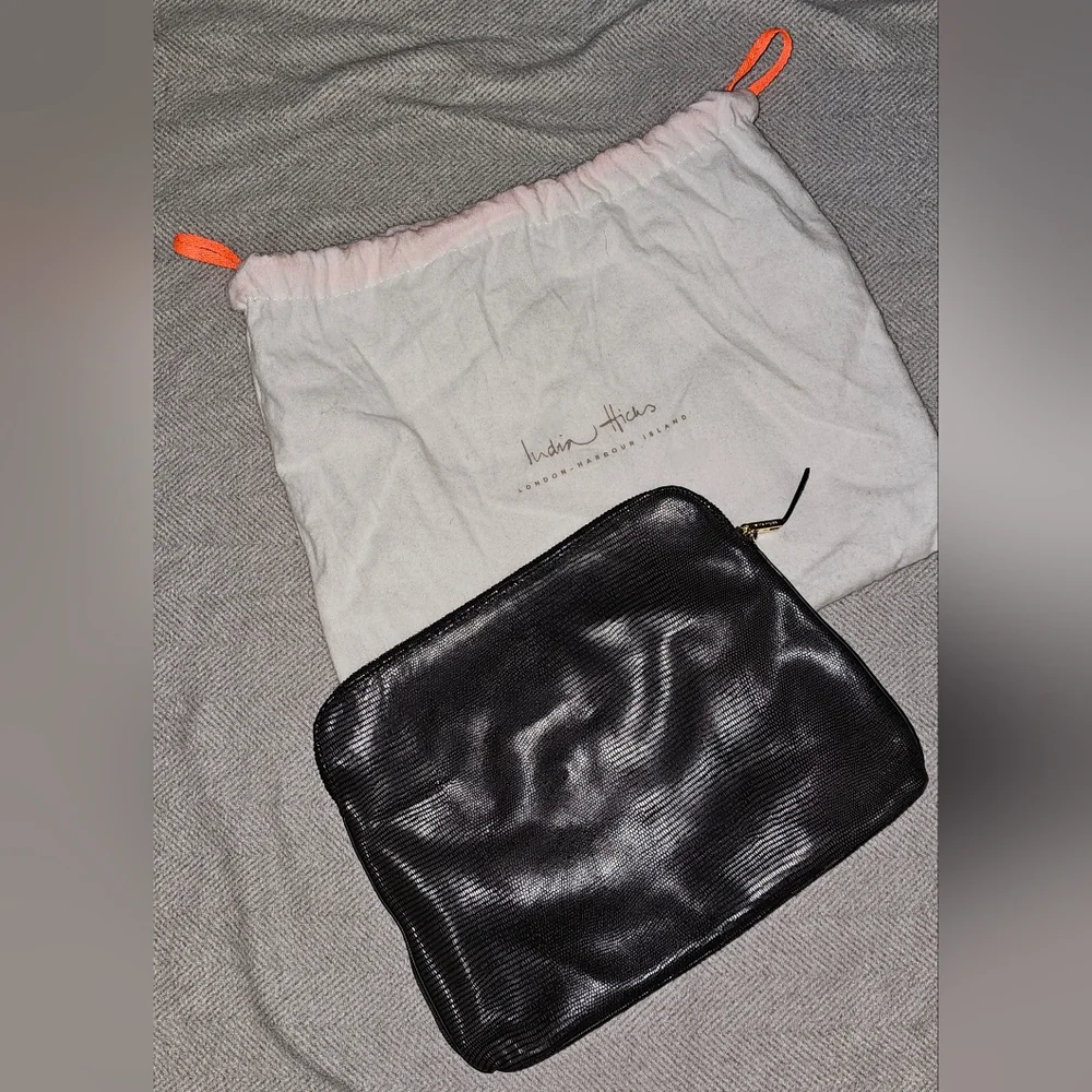 India Hicks Black Textured Leather Portfolio - Picture 2 of 13